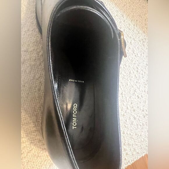 Tom Ford mens Black Leather Double Monk Strap Shoes size 13 main image 13